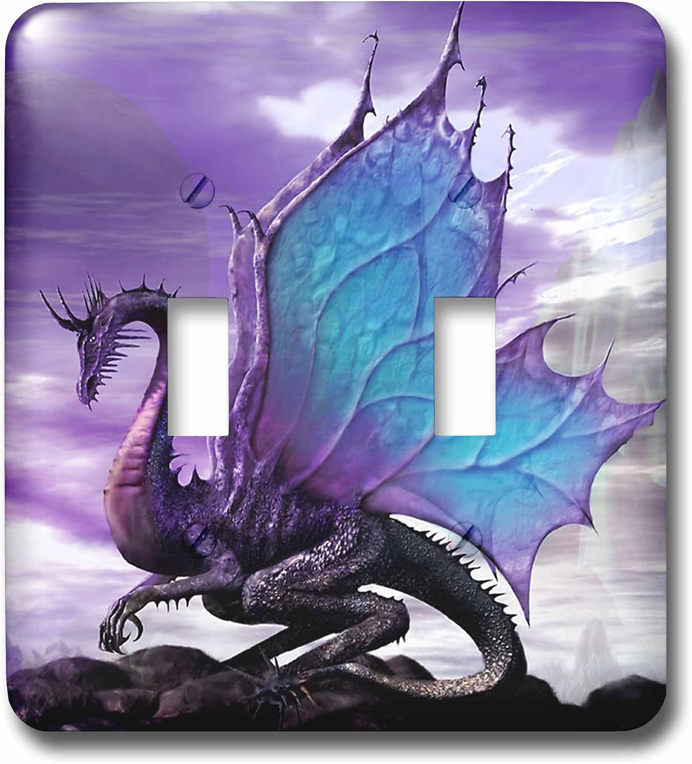 3dRose lsp_4145_2 Fairytale Dragon Double Toggle Switch