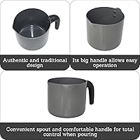 Vista 2 de IMUSA Olla de leche antiadherente de cerámica de 1.3 cuartos de galón con boquilla de vertido, cacerola de aluminio sin PFAS para café, salsas
