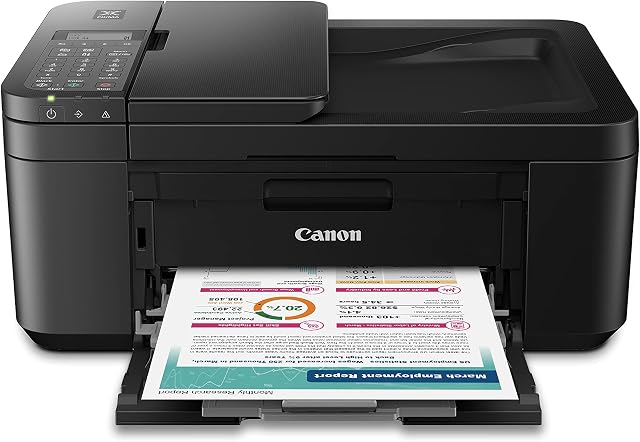 Canon PIXMA TR4720 Imprimante sans fil tout-en-un pour usage domestique, impression, copie, numérisation et fax intégré, avec alimentation automatique de documents, impression mobile, noir