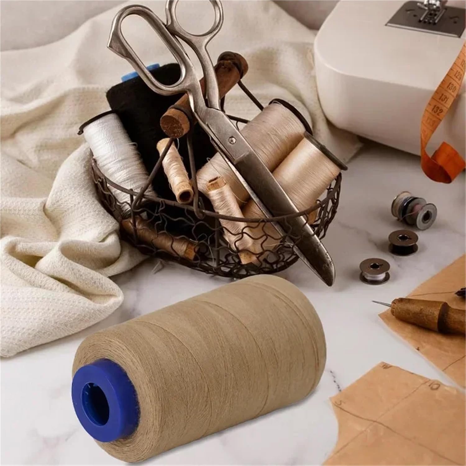 Anenog Sewing Kit for Adults 2Pcs 203 Bonded Polyester Waterproof Thread 1000Yds - Heavy Duty Sewing Thread for Marine/Outdoor/Tent Manufacturing(Colore)
