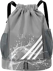 Mochila Esportiva Impermeável para Academia, Bolsa Grande com Compartimento para Tênis e Itens Molhados - Futebol e Treino