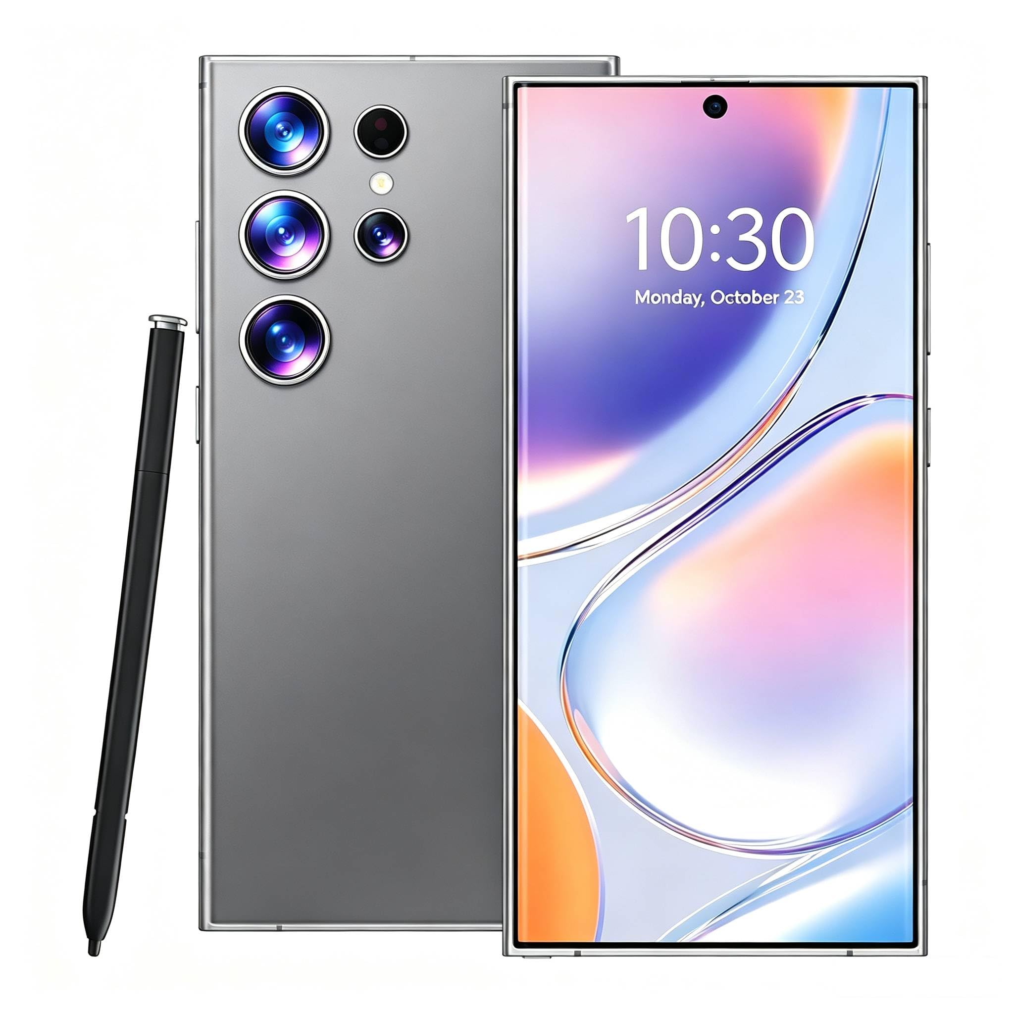 C24 Ultra Unlocked Phone 5G Dual SIM, 8GB+256GB Large Storage (Gray) | Unlockedphone, Android 14.0 Cell Phone, 6800 mAh Battery Smart Phone, 6.8-inch HD Screen/Fingerprint Lock/GPS
