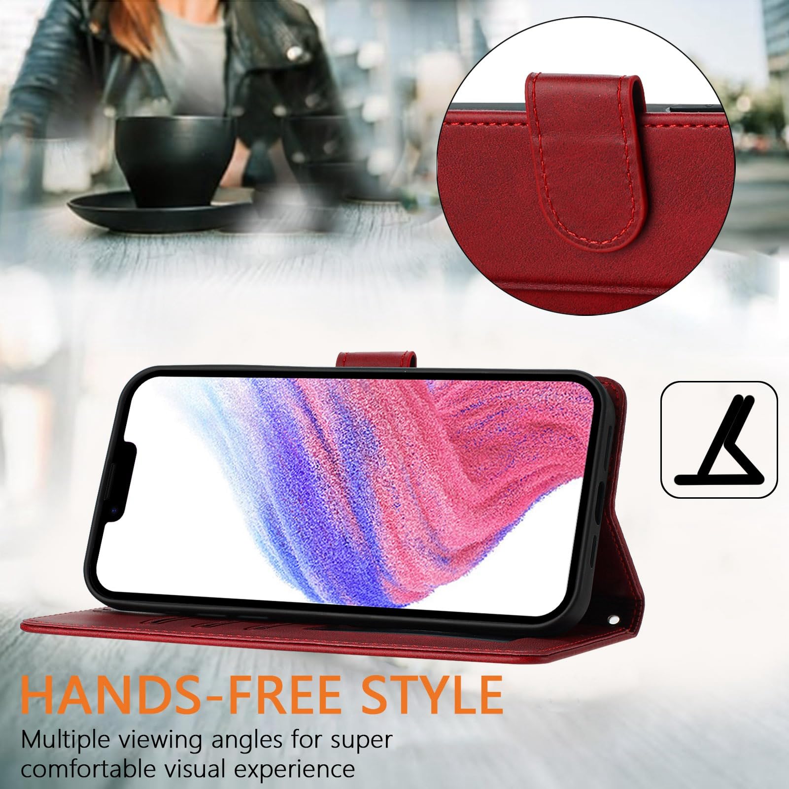 Asuwish Compatible With Honor 200 Pro 5G Wallet Case Tempered Glass - View #8