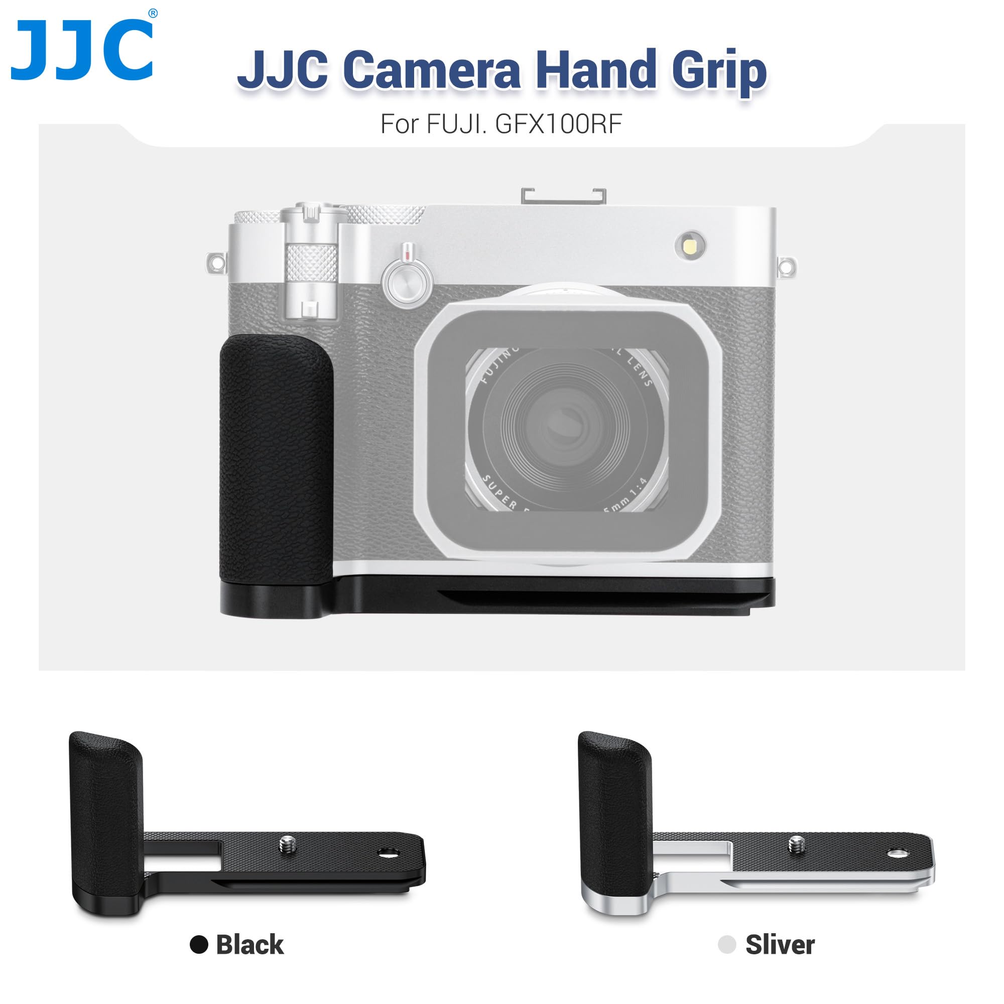 JJC Poignée en métal compatible avec Fujifilm GFX100RF, type Arca à libération rapide, compatible avec Peak Design Capture Camera Clip V3, améliore la sensation de la main