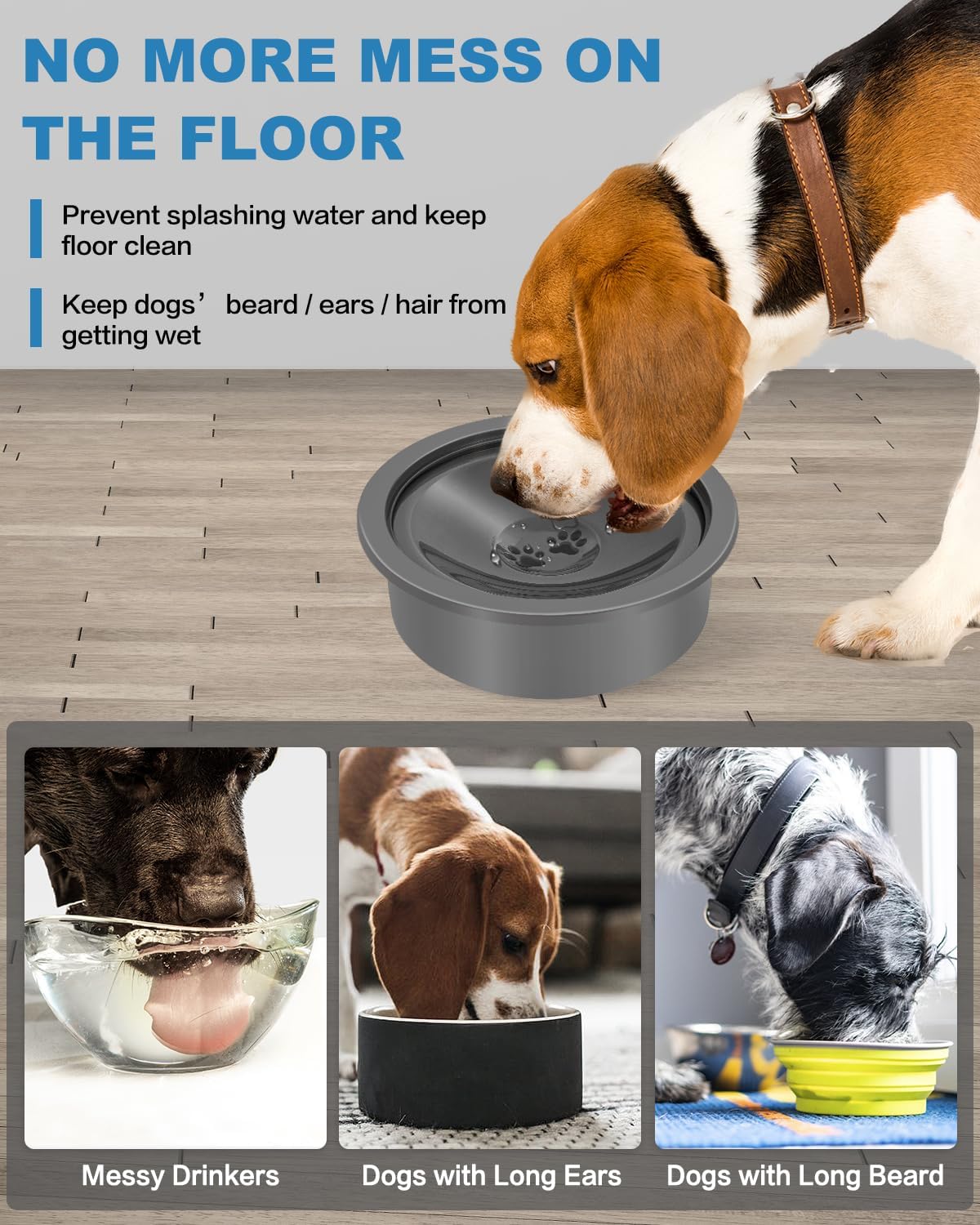 Amazon.com: No Spill Dog Water Bowl, Slow Drinking Non Spilling Water Dish,  Fits into Elevated Pet Feeder, 30oz Messy Drip Proof Slobber Stopper Water  Dispenser for Dogs : Pet Supplies
