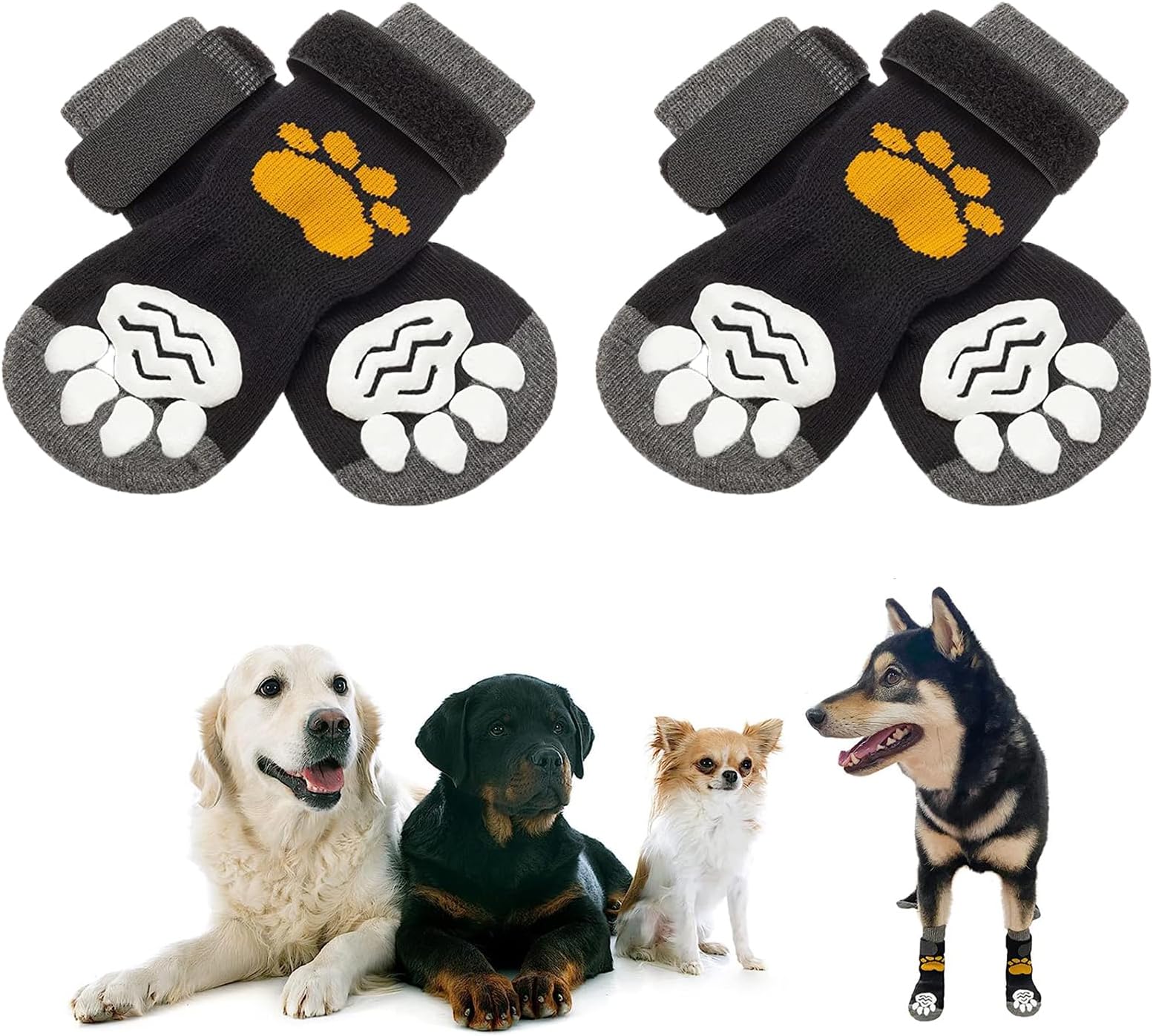 2 Pairs Anti Slip Dog Socks Paws Stop Licking, Dog Cat Paw Protectors