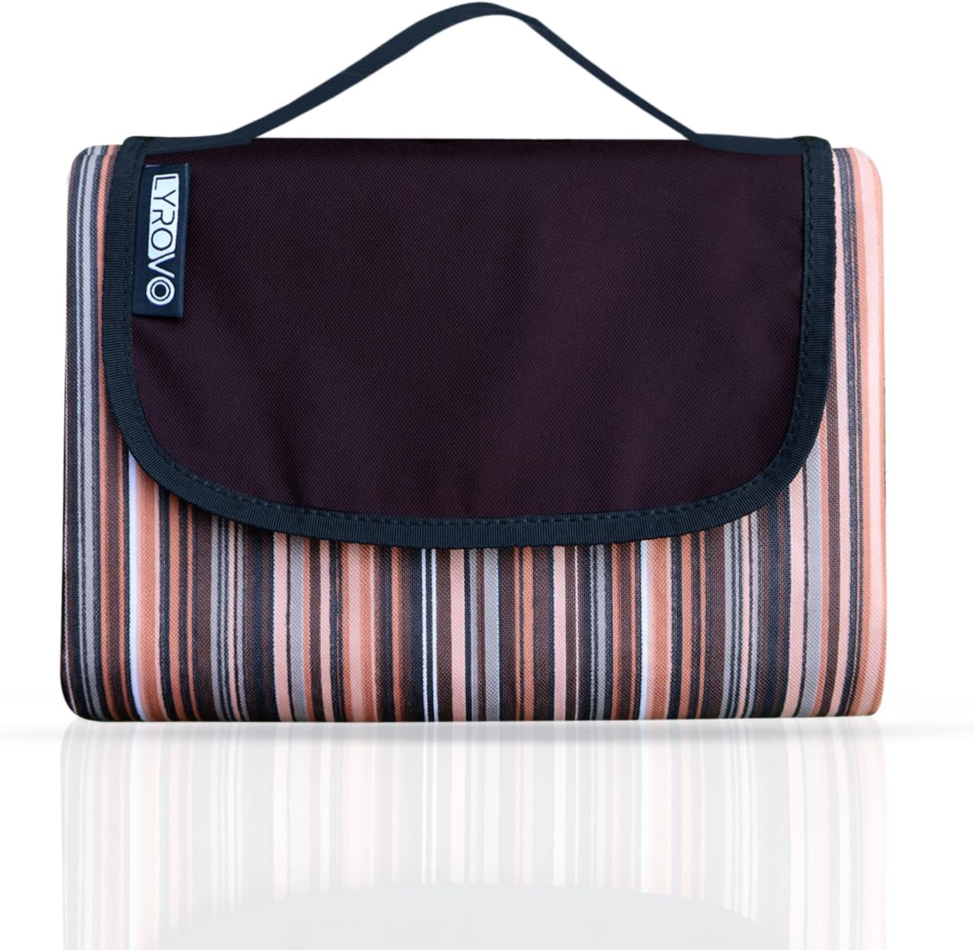 Lyrovo Polyester Outdoor Picnic Blanket Extra Large Beach Blanket Foldable Lightweight Waterproof Sand Rectangular Mat For Beach Camping Hiking Park Patio (150 X 180 Cm Brown)