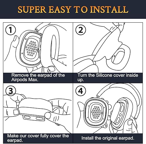 Miniatura 3 de SOULWIT Protector de silicona para audífonos AirPods Max, resistente al sudor, fácil de lavar, resistente, color rosa