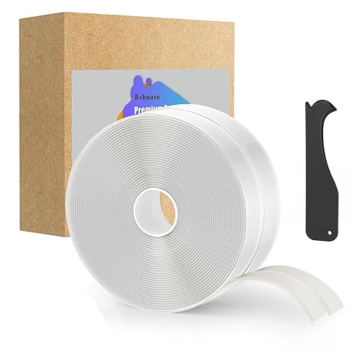 Rvhouse Cinta de butilo blanca de 1.6 pulgadas x 30 pies, paquete de 2 cintas de butilo para calafateo de butilo de alta calidad sin endurecimiento