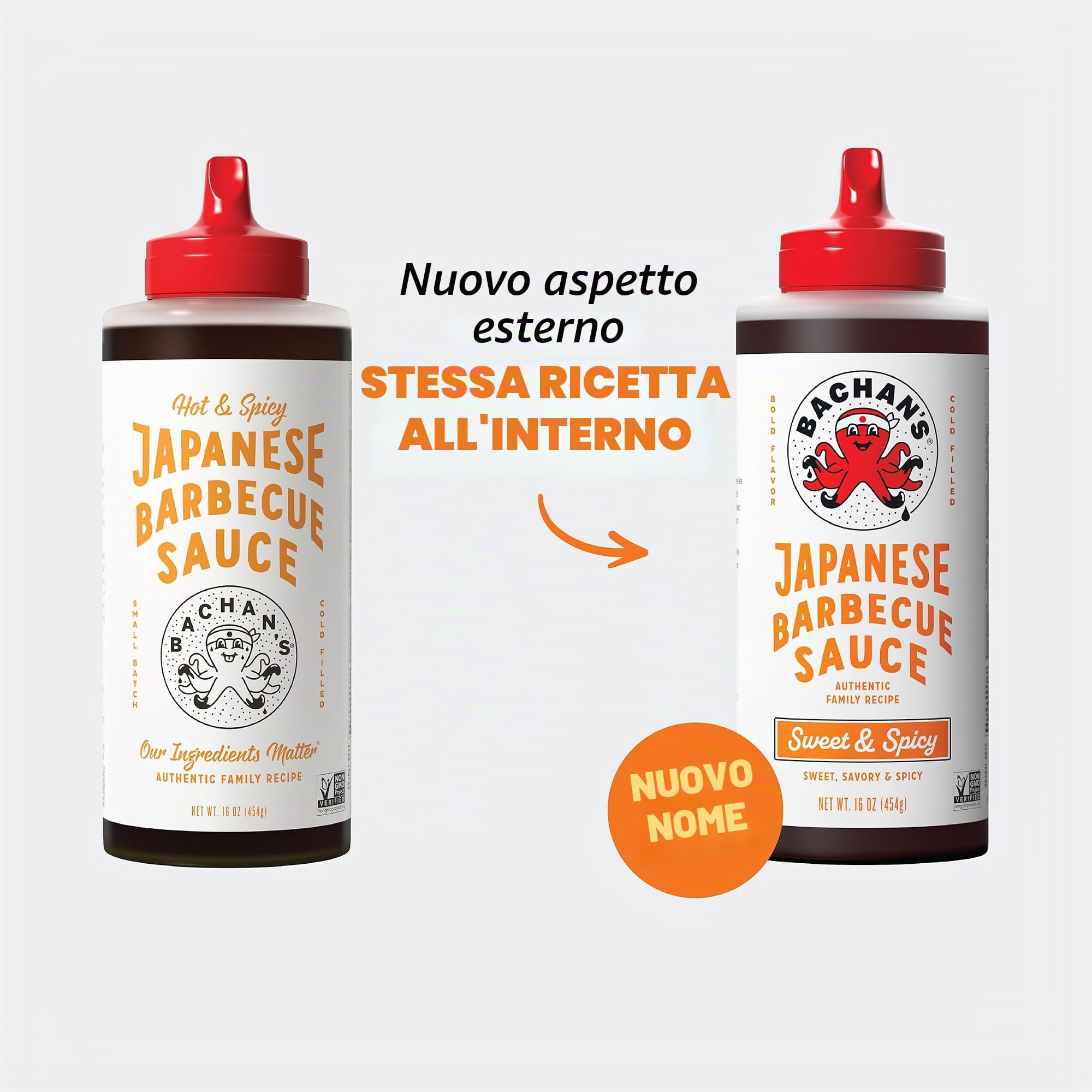 Bachan's - La salsa originale giapponese per barbecue – piccante e speziato, 500 ml, piccolo lotto, senza OGM, senza conservanti, vegano e senza BPA.