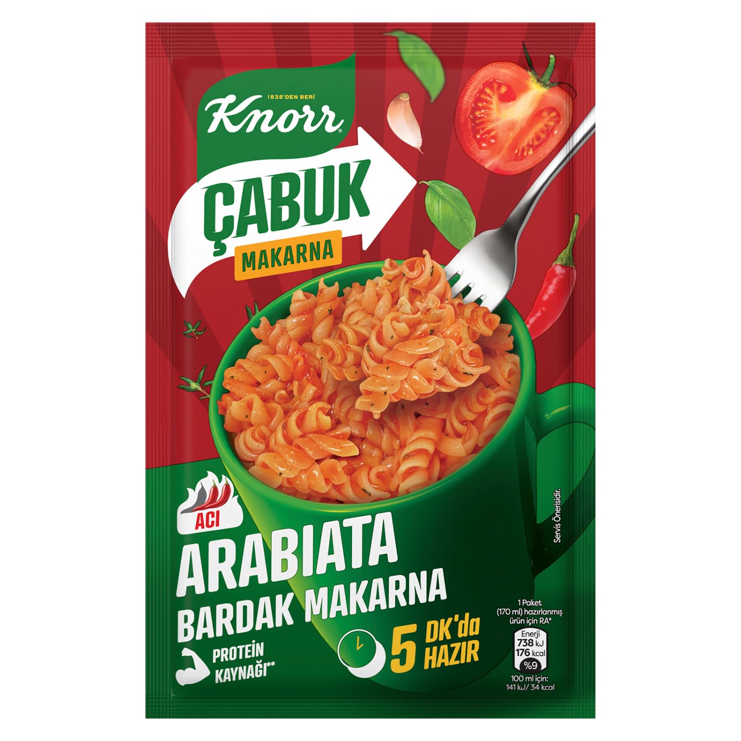 Knorr Çabuk Makarna Arabiata Bardak Makarna 48 Gram