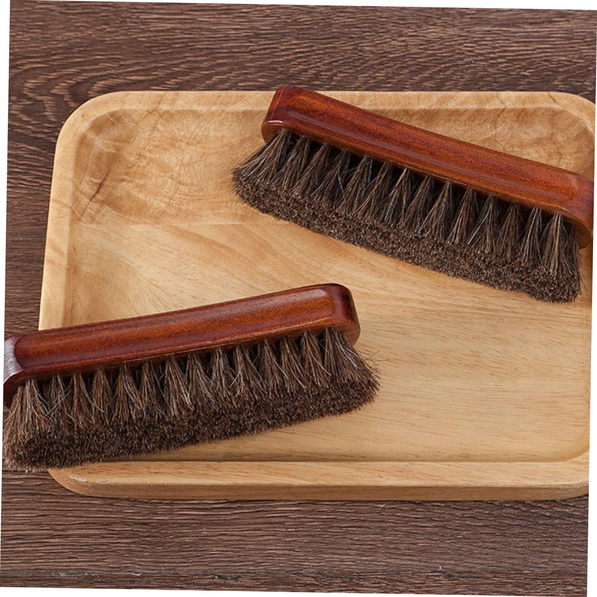 BESPORTBLE Cepillo De Madera para Pelo De Caballo Cepillo Limpiador para Zapatos De Limpieza Kit para Lustrar Zapatos De Pelo De Caballo para 2 Piezas x 4