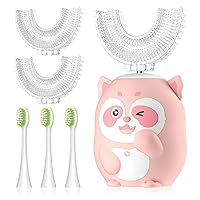 Vista 1 de Cepillo de dientes eléctrico en forma de U para niños – Cepillos de dientes eléctricos sónicos para niños pequeños con 6 cabezales de cepillo