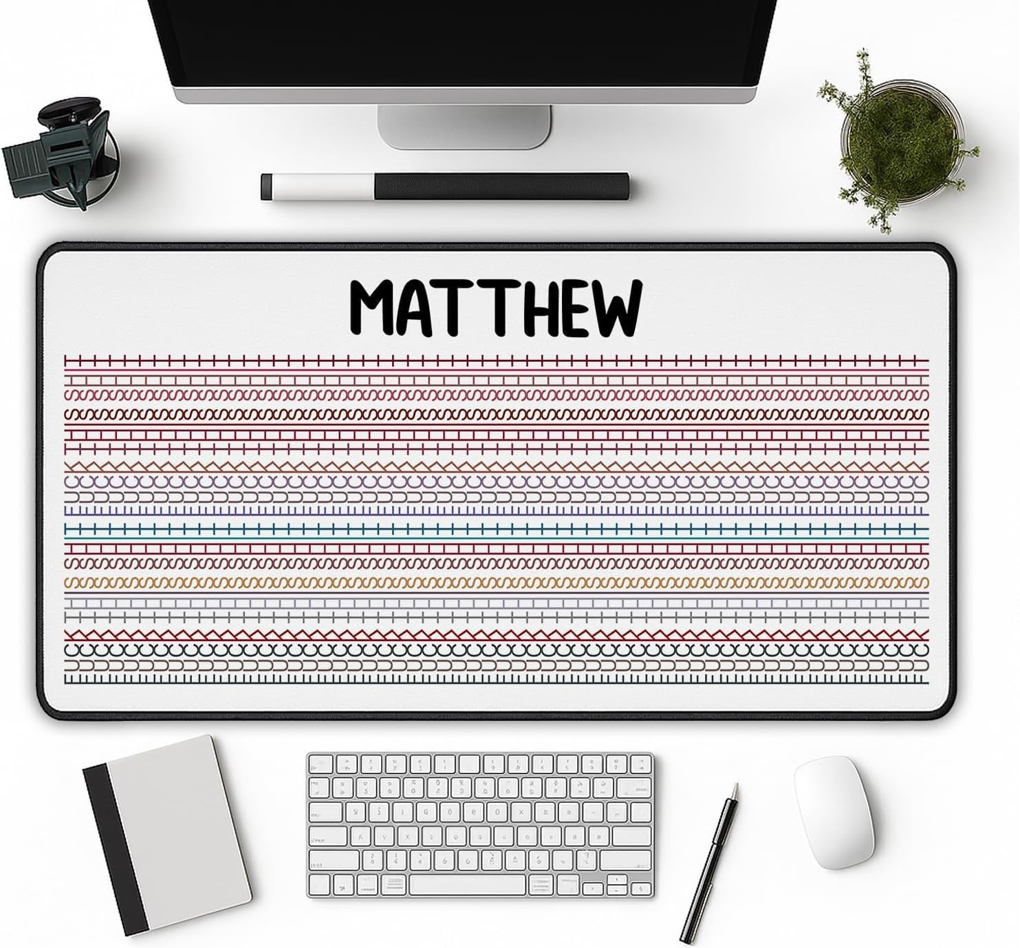 Custom Hidden Message Desk Pad with Repeating Name Pattern – Personalized Desk Mat for Kids Teens Adults – Unique Gift for Students Gamers Designers Minimalist Office Decor or Home Workspaces