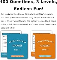 Vista 2 de Docdeer Bible Trivia Board Games Cards for Adults and Family, Great Christian Gift for Bible Study