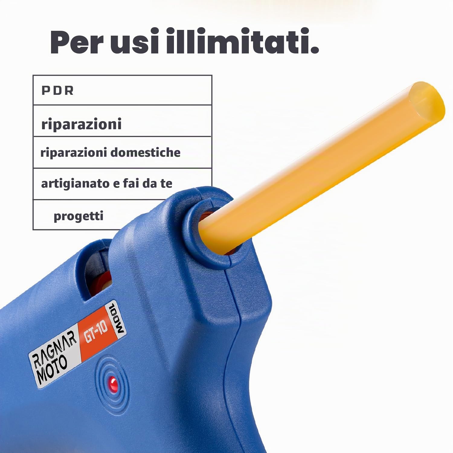 Colla a Caldo Giallo, 1 kg, Extra Forte Colla Ricariche Ø 11mm x 170mm, Colla per le Pistole di Colla a Caldo 11mm, per Carrozzeria Tirabolli