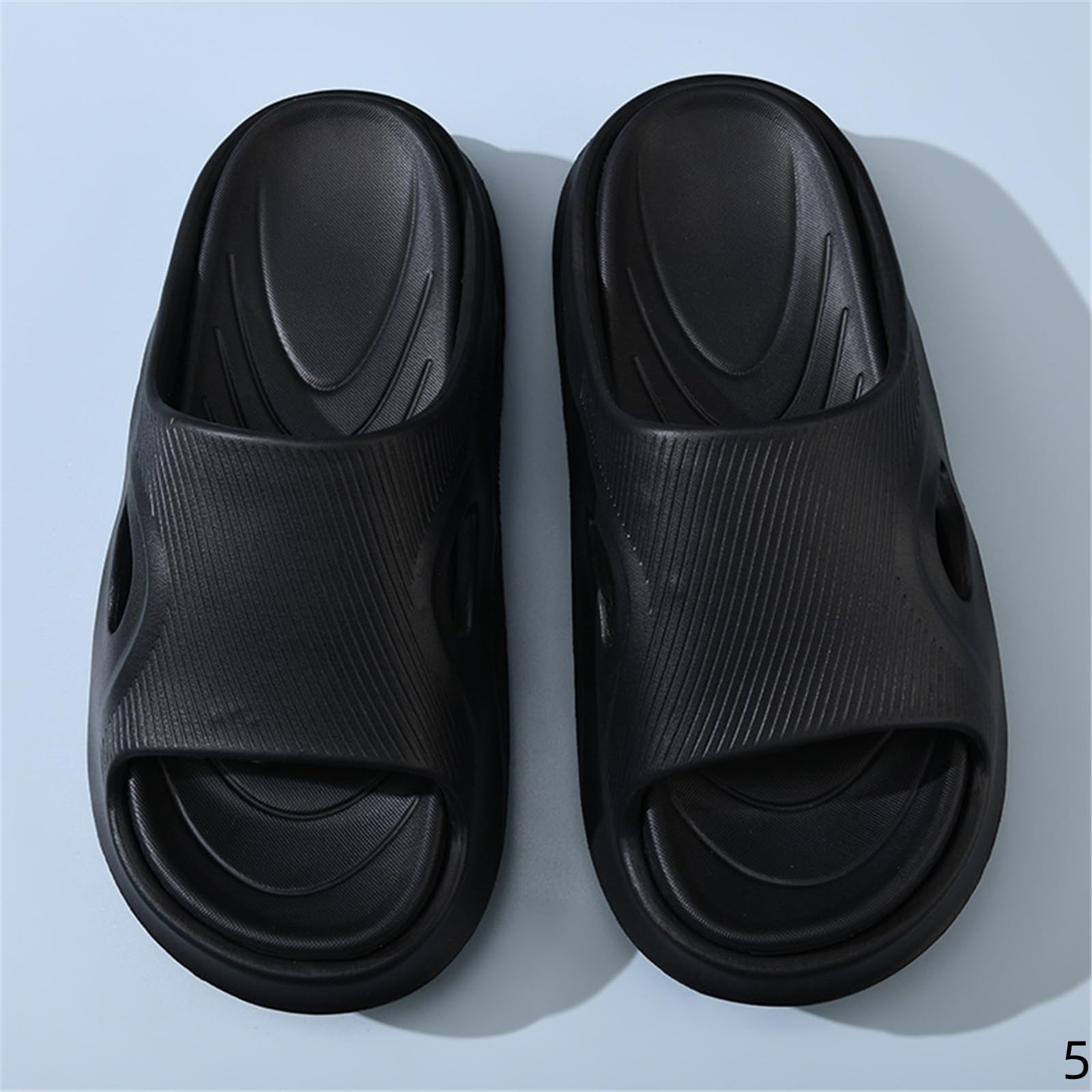 Claquette Hommes Sandales De Plage en Eva Résistantes À l'usure avec Semelle Épaisse Accrue Tongs Antidérapants D'été pour Hommes-gris-44-45
