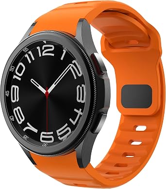 Teknoft Samsung Galaxy Watch 7/6/5/4/FE Serisi (40mm/44mm), Watch 6/4 Classic (47mm/43mm/42mm) ve Samsung Watch 5 Pro (45mm) İçin Yumuşak ve Konforlu Rugged 20mm Silikon Kordon