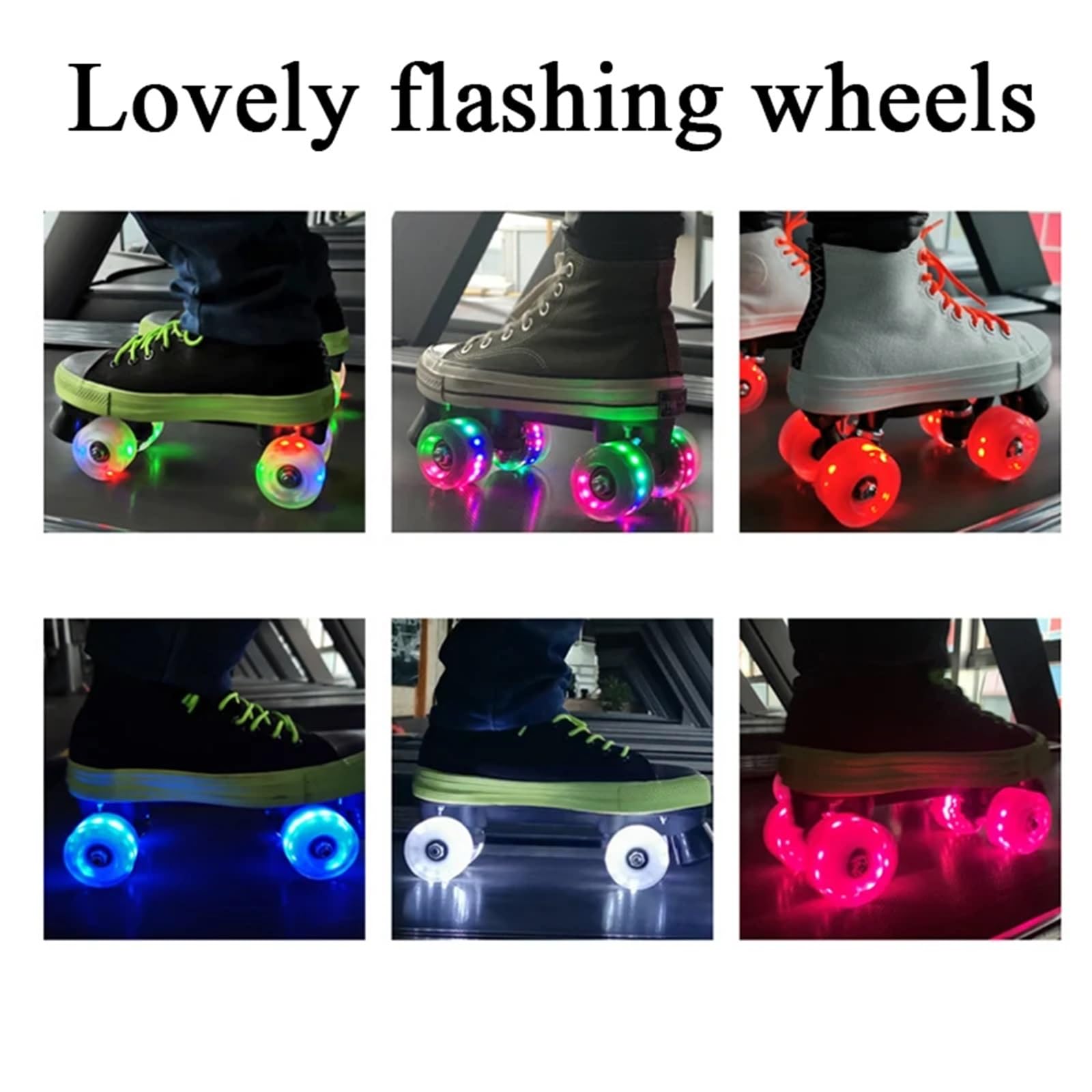 Roues Clignotantes 82A 54x32mm Pour Patins à Roulettes Quad - Lot De 4 Avec Noyaux Magnétiques - Intérieur Extérieur