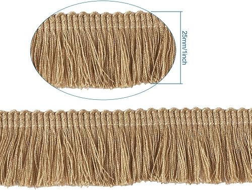 Miniatura 40 de KISSITTY Cinta de encaje de fibra de poliéster de 27 yardas para coser vestidos, ropa, manualidades, decoración del hogar, color marrón coco