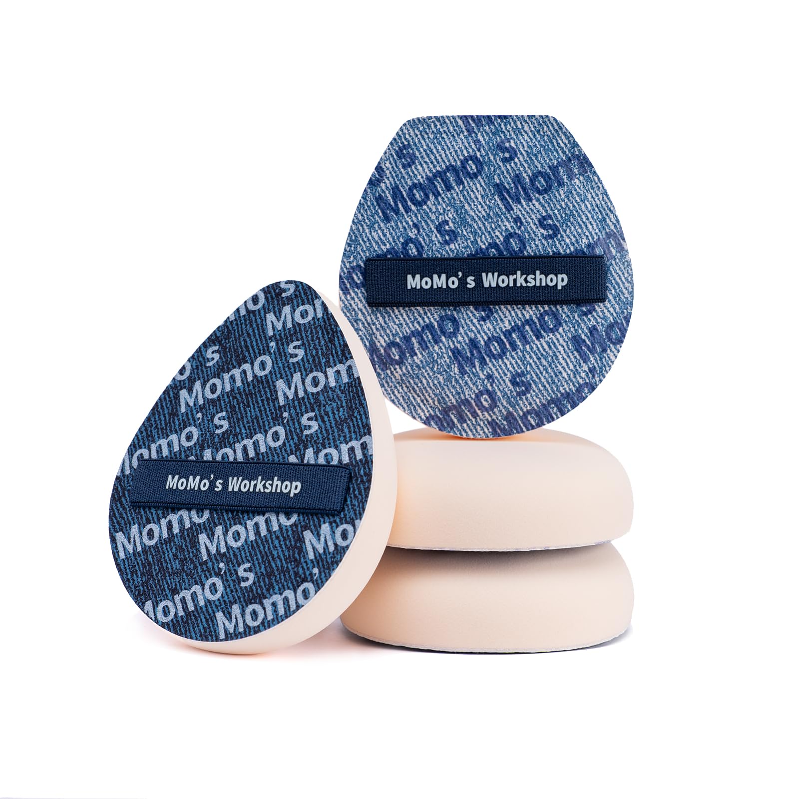 Momo's Workshop 2pcs Powder Puff, Makeup Sponge for Liquid Foundation Ultra Soft Face Powder Puff, Hypoallergenic