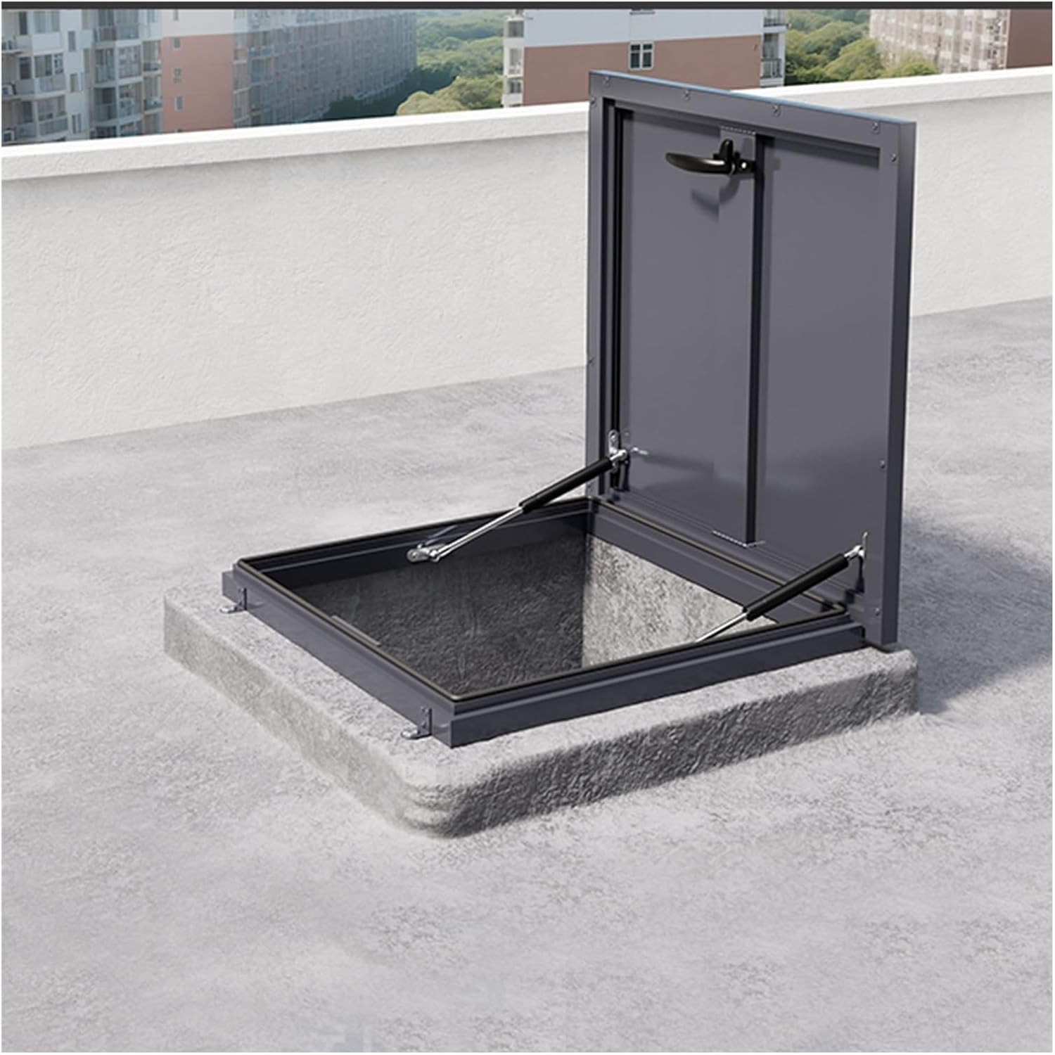 Basement Window Well Covers Thickened Aluminum Alloy with Sealing Ring for Escape Hatch, Emergency Access, Cellar Covers(55x55-60x60-66x66 cm)