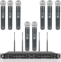 Phenyx Pro 8 Csatornás Vezeték Nélküli Mikrofonrendszer 8 Kézi Mikrofonnal, 40 UHF Frekvencia, 100m Hatótáv, Énekléshez, Karaokéhoz, Rendezv 1