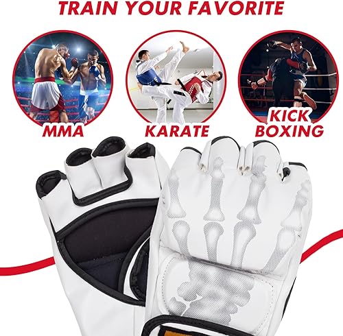 Miniatura 2 de LuiceABC Guantes de boxeo, guantes de entrenamiento de kickboxing de medio dedo, guantes de agarre, guantes de saco de boxeo, guantes de lucha para