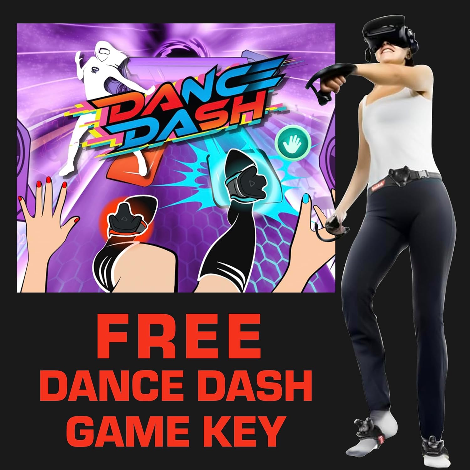 Rebuff Reality Trackstraps for Vive Tracker & Power Puck Bundle - Adjustable VR Full Body Tracking Straps, 3-Pack VR Battery for Vive & Tundra, VR Chat Motion Capture (Tracker Sold Separately)