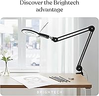 Vista 9 de Lámpara LED de aumento, con brazo giratorio, luz ajustable, para computadoras, escritorios, manualidades o bancos de trabajo, de Brightech