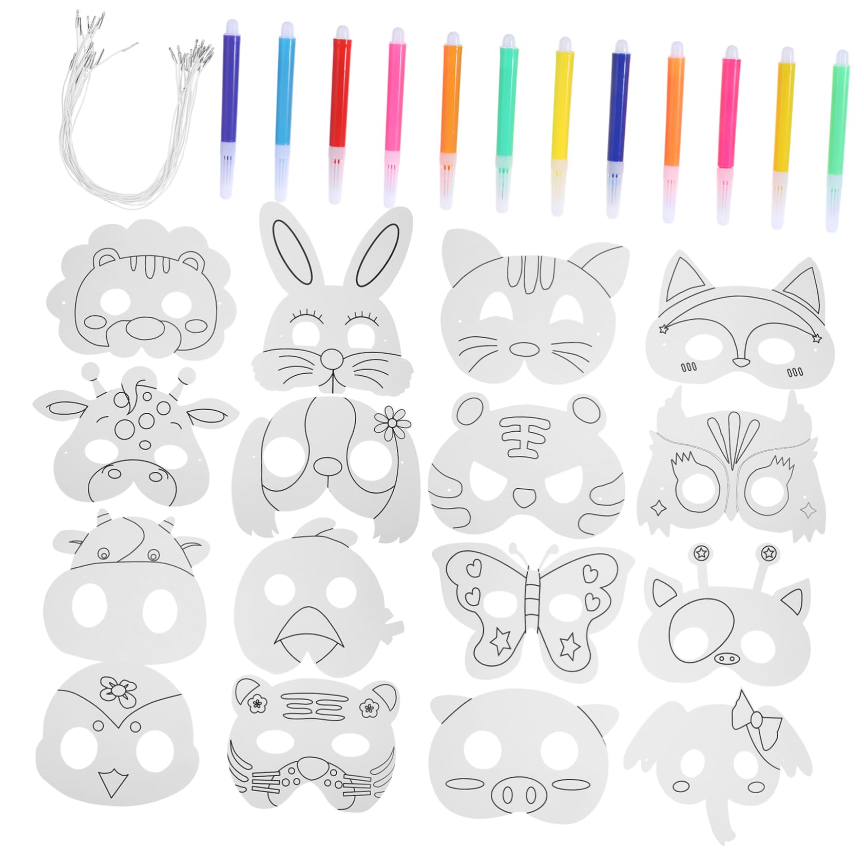 SHINEOFI 80 Pcs Masque Animal Masques Faits À La Main Pour Décorer s Pour Adultes De Fête De Mascarade Vierges De Bricolage Non Peints