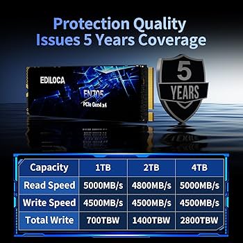 Ediloca EN705 NVMe SSD 2TB ほぼ未使用 Amazon.com: Ediloca 2TB SSD NVMe M.2 2280 PCIe Gen4 x4