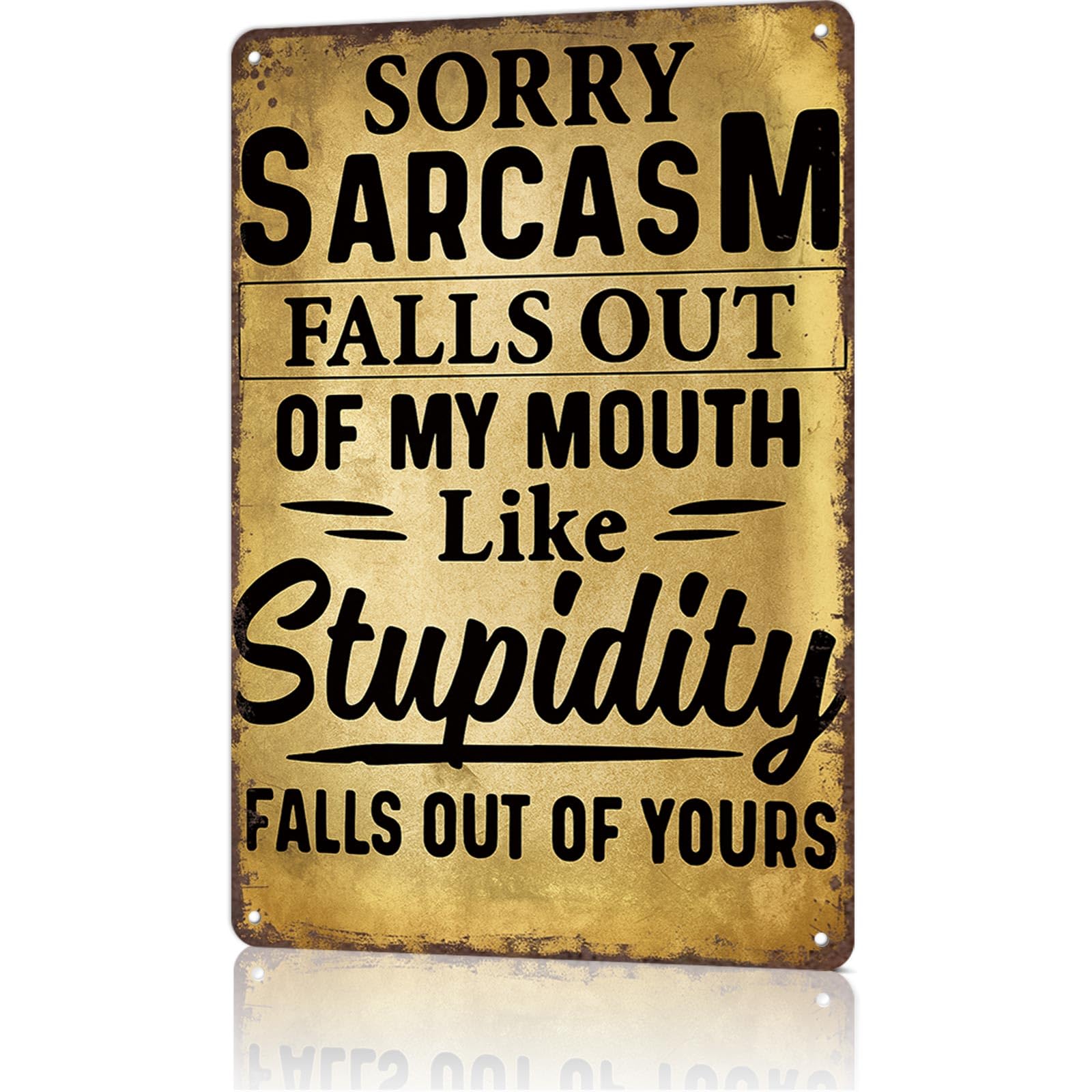 Yepyayqvk Vintage Metal Tin Sign Vintage Style Metal Painting Deck - Humorous Satirical Poster Posters Wall Art for Dorm Home Office Room Decor 8x12 Inches