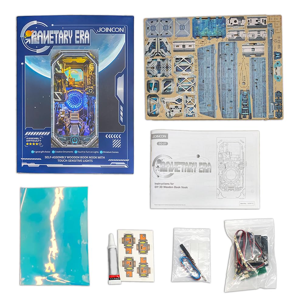 Cyberpunk Book Nook, kit fai da te per casa delle bambole, puzzle in legno 3D con decorazione futuristica a LED, decorazione per la casa di compleanno, Natale, per adolescenti e adulti