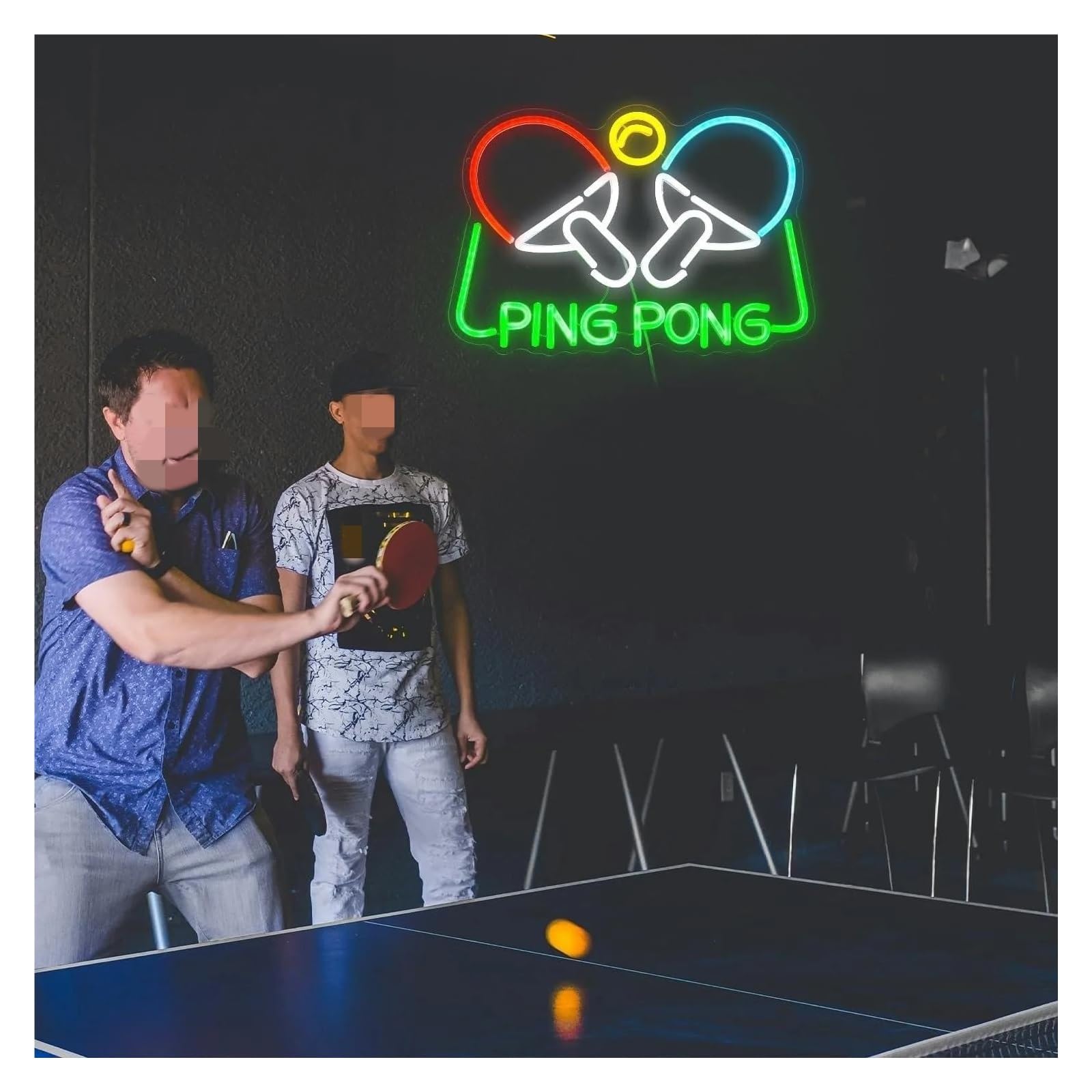 Decoración Lámparas Letrero De Neón PING PONG Con Luz Regulable Y Alimentación Por USB Para Amantes Del Tenis De Mesa, Decoración Deportiva Personalizada, 42cmx29cm