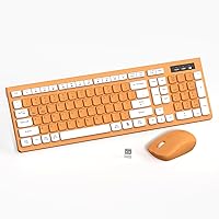 Vista 9 de Reccazr - Combo de teclado y mouse inalámbricos, teclado y mouse de tamaño completo 2.4G, inalámbrico, mouse ajustable de 3 DPI, teclado de doble