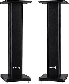 Dayton Audio Universal Wood Speaker Stand Pair (28in Black)