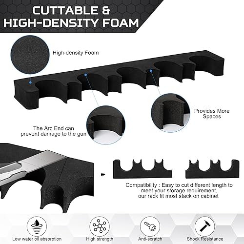 Miniatura 5 de OCQOTAT Gun Rack for Gun Storage, Gun Safe Accessory for Shotguns, Gun Holder in Gun Cabinet, Shotgun Rest, Foam Material with Magnetic Strip and