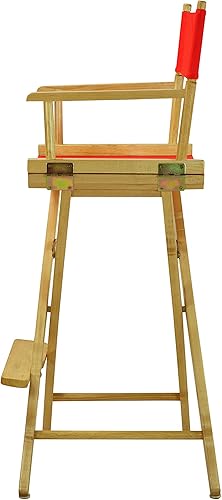 Miniatura 4 de Casual Home - Silla de director de 30 in, marco natural, con lona color naranja, altura de barra