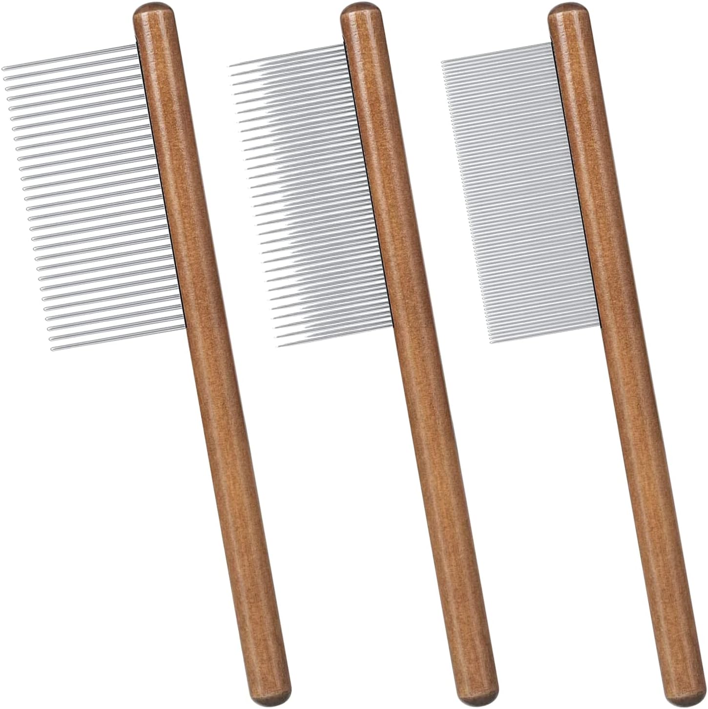 3Pcs Cat comb, Dog comb Wooden Pet Comb Pet Flea Comb Cat Comb for Long Haired Cats Short Haired