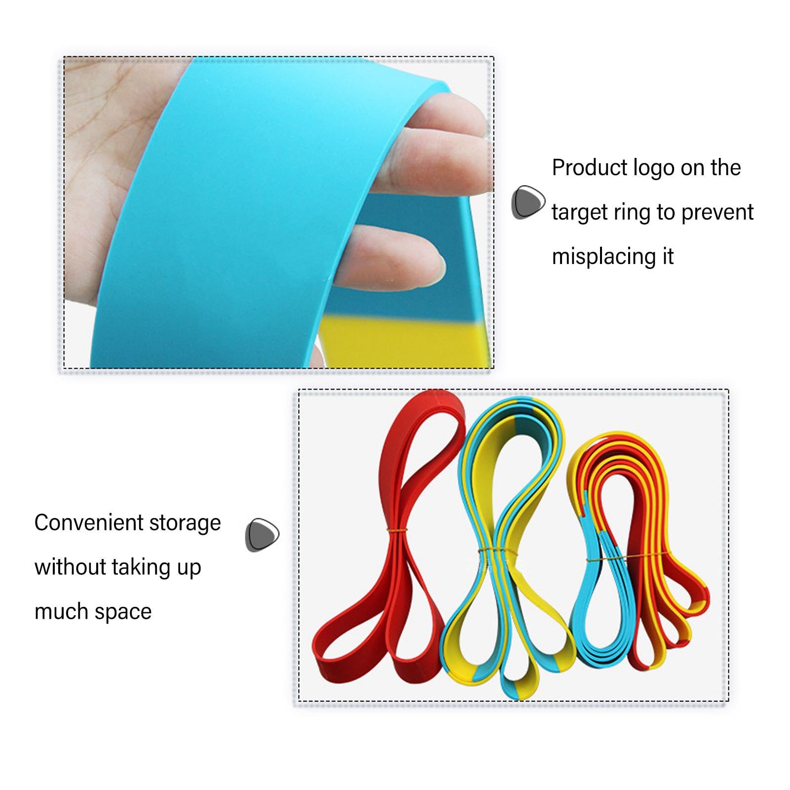 Golf Practice Target Rings, Putting Chipping Training Circle Ultra Thin Silicone Vibrant Targets Indicator Golf Targets Circle for Golf Training (Yellow Blue Medium Circle 90cm)