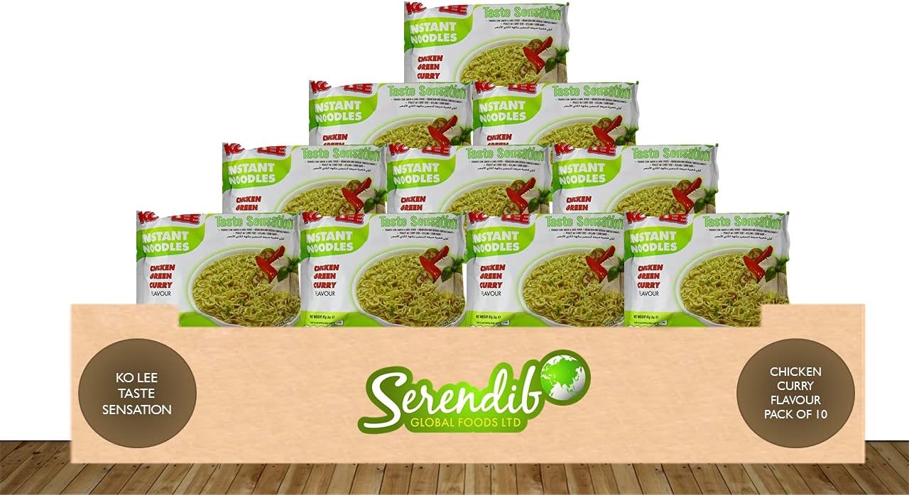 Taste Sensation Instant Noodles Chicken Green Curry Flavour 85g | Pack of 10