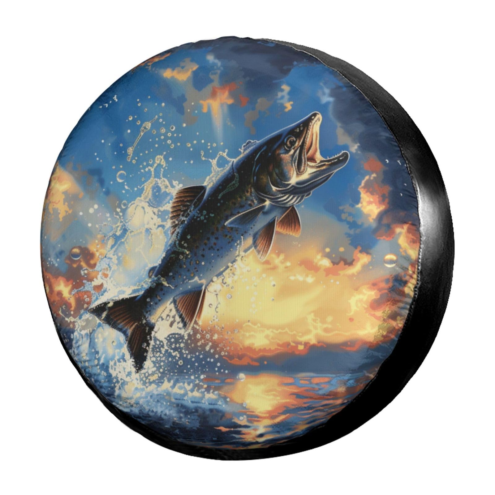 Dujiea Military Tactical Star Spare Tire Cover with Backup Camera Hole, Universal Wheel Tire Cover Tire Protectors for Jeep Trailer RV Van SUV Truck Camper and Many Vehicle 17inch — view 51