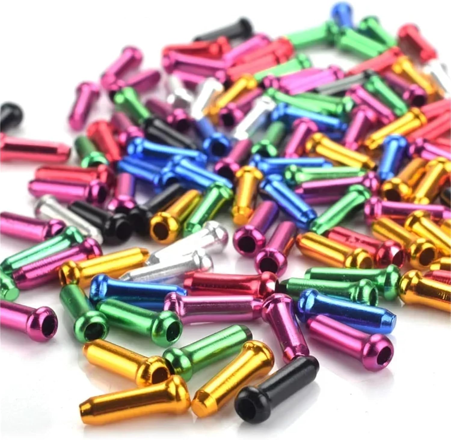 Bike Cable End Caps 250pcs Bicycle Gear Shift Cover Aluminum Alloy Bike Brake Cable End Caps Cycling Parts for Mountain Accessories(Blue)