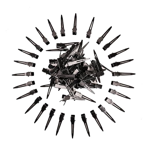 Miniatura 10 de Paquete de 100 pinzas plateadas para rizar cocodrilo, 1.8 pulgadas, accesorios para el cabello, para niñas y mujeres, peinado, coloración