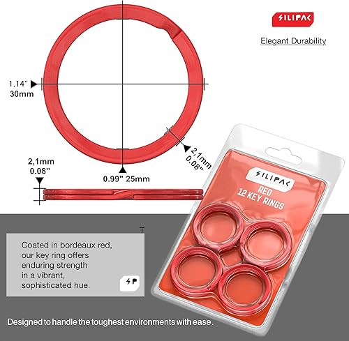 Miniatura 6 de Llaveros planos divididos a granel, resistente y resistente para automóvil, hogar, anillo de metal grande para perro, cordón para escuela, oficina,