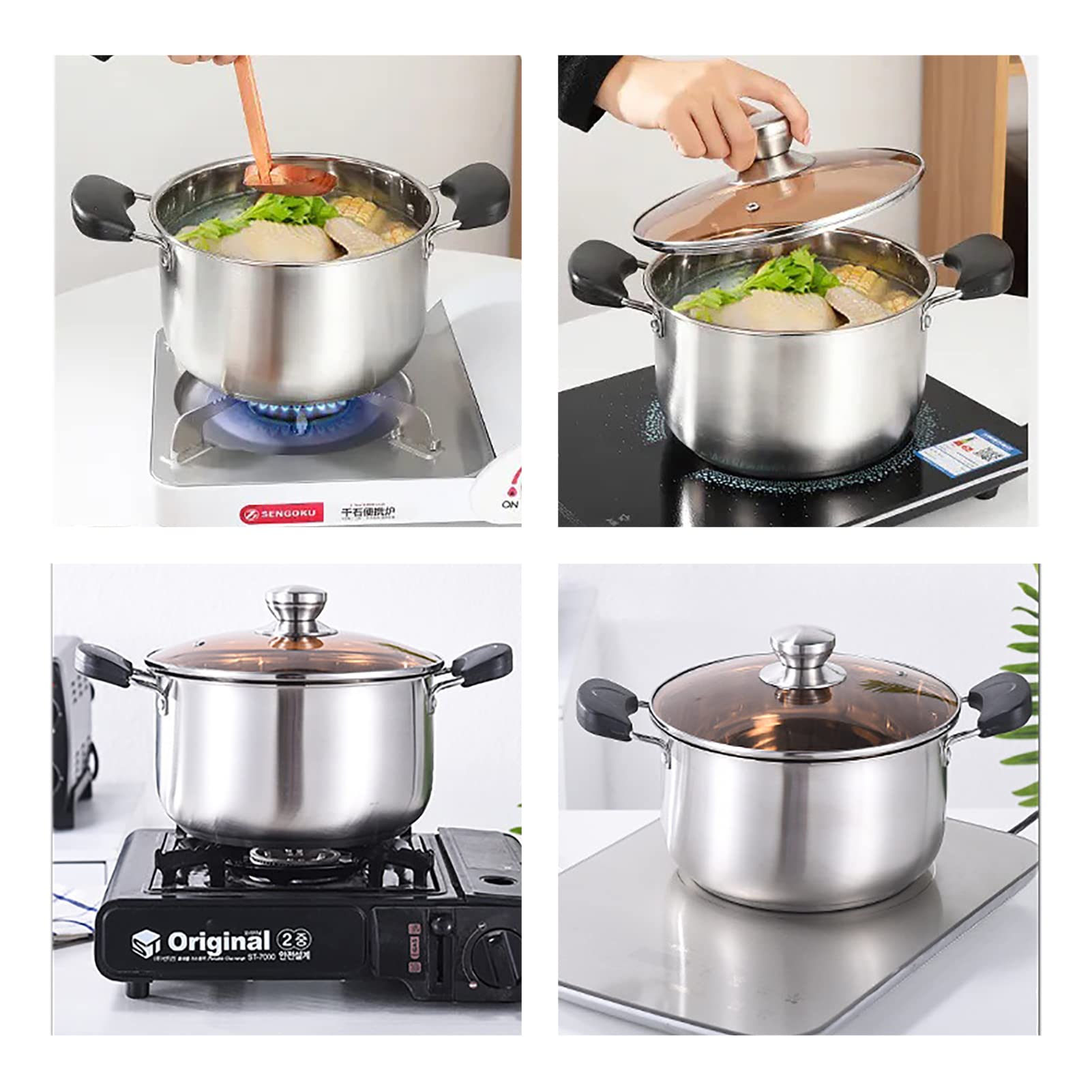 パール金属 オール熱源対応 IH対応 シチューポット 24cm 両手鍋 耐久性 Amazon｜20cm/22cm/24cm ステンレス鋼 両手鍋 IH対応オール熱源対応