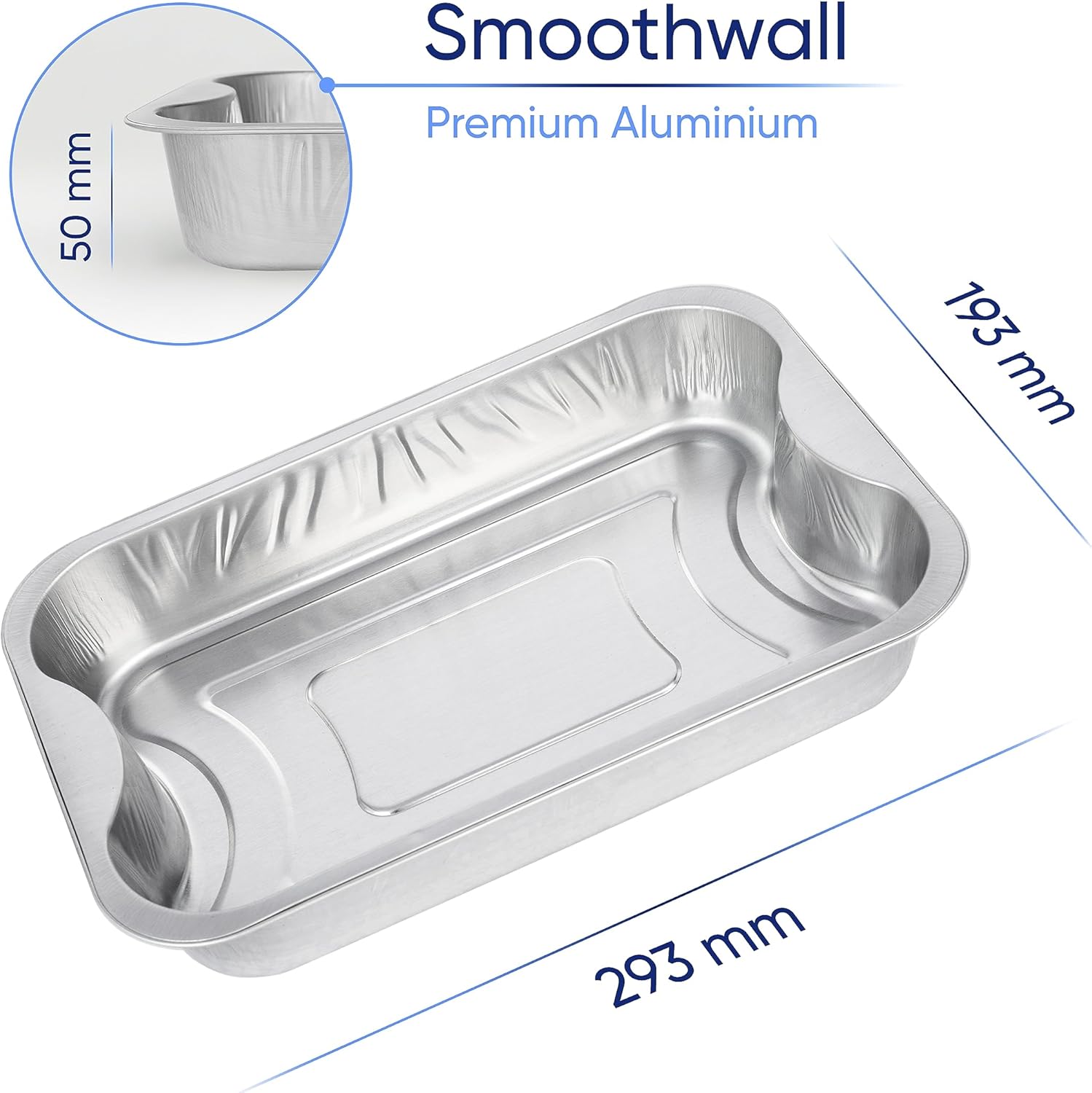 Coppice Aluminium Strong Foil Trays for Baking, BBQ, Roasting, Grilling, & Food Storage | 29cm x 19cm x 5cm | Freezer, Microwave & Oven Safe (10 Trays)