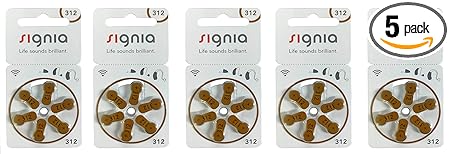 Siemens Signia Hearing Aid Batteries MF Pack of 6 Batteries Size- (Signia-312-Pack of 5)