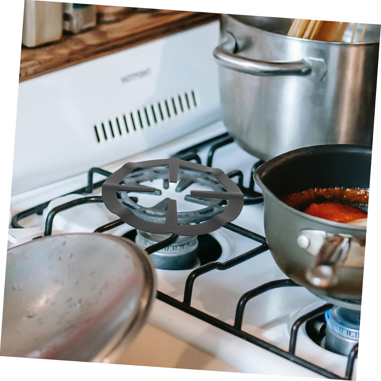 Coffee Gas Stove Pot Ring Black Reducer Burner Stand 4pcs